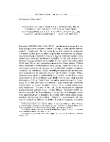 Integracja kulturalna Euroregionu "Nysa" (pogranicze polsko-czesko-niemieckie) na przełomie XX i XXI wieku na przykładzie "Nowin Jeleniogórskich" i innych źródeł = The cultural integration of the Nysa Euroregion (Polish-Czech-German borderland) at the turn of the 20th and 21st centuries on the example of "Nowiny Jeleniogorskie"