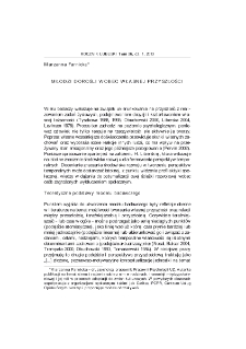 Młodzi dorośli wobec własnej przyszłości = Young adults facing their future