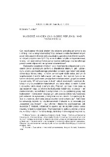 Młodzież akademicka wobec refleksji nad tożsamością = University students on their identity reflections