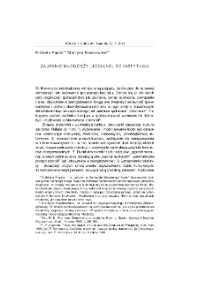 Zaufanie młodzieży licealnej do instytucji = Confidence of secondary school students in institutions