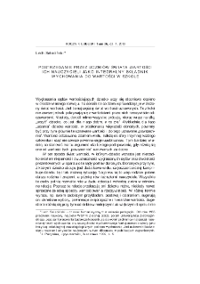 Postrzeganie przez uczniów świata wartości ich nauczycieli jako integralny składnik wychowania do wartości w szkole = Students` perception of their teachers` world of values as an integral component of education for values in school