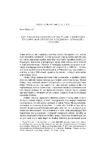 Czy piękni dwudziestoletni? Plany i wartości życiowe maturzyst&oacute;w z Dąbrowy G&oacute;rniczej i Tych&oacute;w = Will Beautiful Twenty-Year-Olds? Plans and Life Values of Secondary-School Graduates from Dąbrowa Gornicza and Tychy