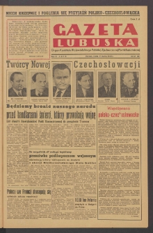 Gazeta Lubuska : organ Komitetu Wojew&oacute;dzkiego Polskiej Zjednoczonej Partii Robotniczej R. II Nr 67 (9 marca 1949). - Wyd. ABCD