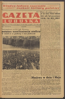 Gazeta Lubuska : organ Komitetu Wojew&oacute;dzkiego Polskiej Zjednoczonej Partii Robotniczej R. II Nr 118 (3 maja 1949). - Wyd. ABCDEFG