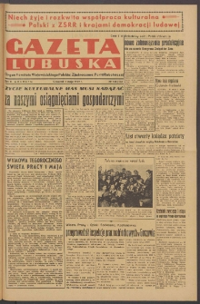Gazeta Lubuska : organ Komitetu Wojew&oacute;dzkiego Polskiej Zjednoczonej Partii Robotniczej R. II Nr 120 (5 maja 1949). - Wyd. ABCDEFG