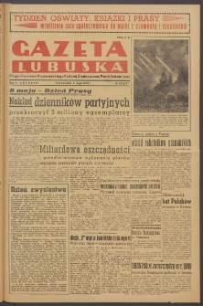 Gazeta Lubuska : organ Komitetu Wojew&oacute;dzkiego Polskiej Zjednoczonej Partii Robotniczej R. II Nr 124 (9 maja 1949). - Wyd. ABCDEFG