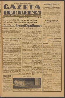 Gazeta Lubuska : organ Komitetu Wojew&oacute;dzkiego Polskiej Zjednoczonej Partii Robotniczej R. II Nr 184 (10 lipca 1949). - Wyd. ABC