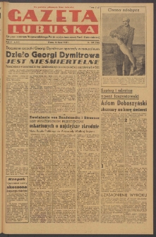 Gazeta Lubuska : organ Komitetu Wojew&oacute;dzkiego Polskiej Zjednoczonej Partii Robotniczej R. II Nr 187 (13 lipca 1949). - Wyd. ABC