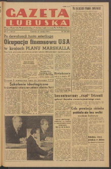 Gazeta Lubuska : organ Komitetu Wojew&oacute;dzkiego Polskiej Zjednoczonej Partii Robotniczej R. II Nr 258 (22 września 1949). - Wyd. ABCD