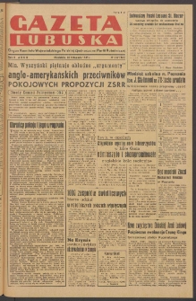 Gazeta Lubuska : organ Komitetu Wojew&oacute;dzkiego Polskiej Zjednoczonej Partii Robotniczej R. II Nr 317 (20 listopada 1949). - Wyd. ABCD