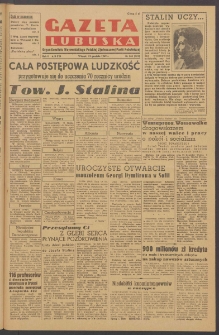 Gazeta Lubuska : organ Komitetu Wojew&oacute;dzkiego Polskiej Zjednoczonej Partii Robotniczej R. II Nr 340 (13 grudnia 1949). - Wyd. ABCD