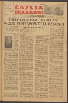 Gazeta Lubuska : organ Komitetu Wojew&oacute;dzkiego Polskiej Zjednoczonej Partii Robotniczej R. II Nr 352 (27 grudnia 1949). - Wyd. ABC