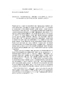 Granice i pogranicza - pr&oacute;ba konceptualizacji w warunkach proces&oacute;w globalizacji = Borders and borderlines - an attempt of conceptualization in global processes conditions