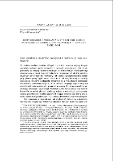 Skuteczność nauczania metodologii badań społecznych studentów pedagogiki - analizy panelowe = Teaching effectiveness of social research methodology in case of pedagogy students - panel analysis