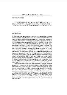 Uniwersytet Zielonog&oacute;rski na rynku edukacyjnym. Analiza wynik&oacute;w rekrutacji na Wydział Pedagogiczny w latach 2002/03-2010/11 = University of Zielona G&oacute;ra on the education market. The analysis of Education Faculty recruitment in the years 2002/2003-2010/2011