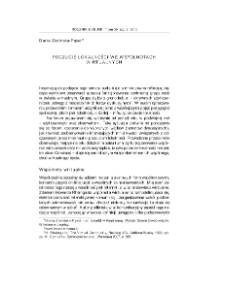 Poczucie lokalności we wspólnotach wirtualnych = A sense of locality in virtual communities