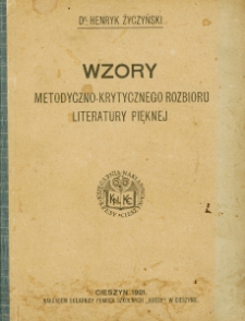 Wzory metodyczno-krytycznego rozbioru literatury pięknej