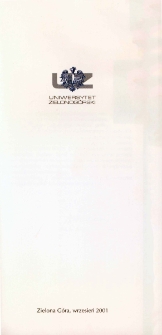 Uniwersytet Zielonog&oacute;rski, wrzesień 2001