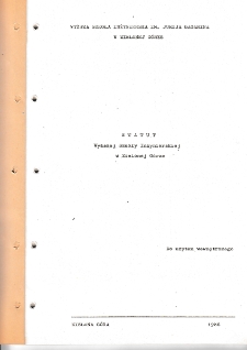 Statut Wyższej Szkoły Inżynierskiej w Zielonej Górze [1986]
