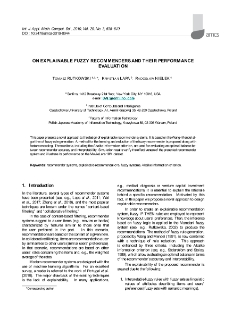 On explainable fuzzy recommenders and their performance evaluation