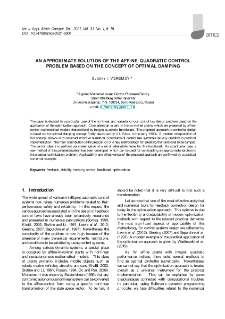 An approximate solution of the affine-quadratic control problem based on the concept of optimal damping