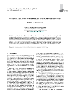 On a stable solution of the problem of disturbance reduction