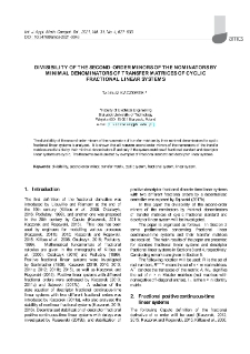 Divisibility of the second-order minors of the nominators by minimal denominators of transfer matrices of cyclic fractional linear systems