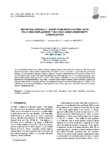Decentralized multi-agent formation control with pole-region placement via cone-complementarity linearization