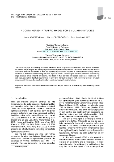 A container ship traffic model for simulation studies