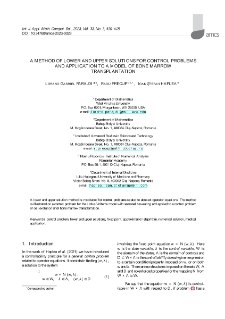 A method of lower and upper solutions for control problems and application to a model of bone marrow transplantation
