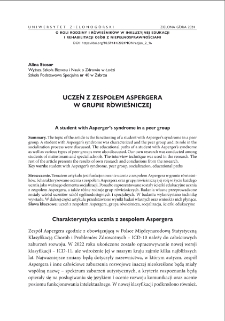 Uczeń z zespołem Aspergera w grupie rówieśniczej