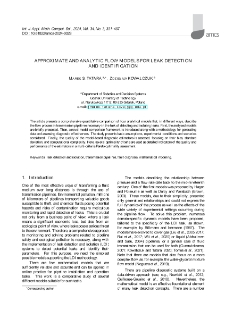 Approximate and analytic flow models for leak detection and identification