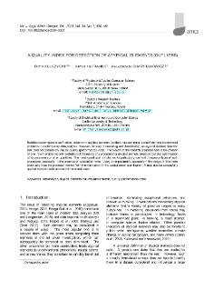 A quality index for detection of atypical elements (outliers)
