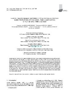 A novel chaotic binary butterfly optimization algorithm based feature selection model for classification of autism spectrum disorder