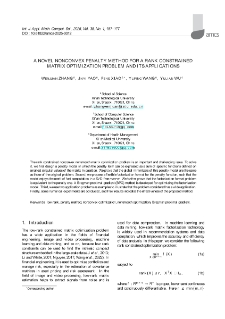 A novel nonconvex penalty method for a rank constrained matrix optimization problem and its applications