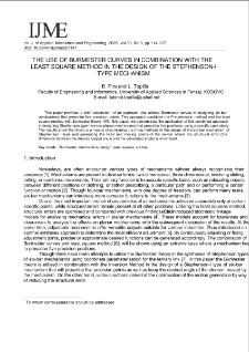 The use of Burmester curves in combination with the least square method in the design of the Stephenson-I type mechanism