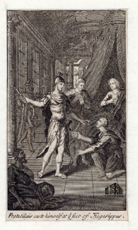 Protesilaus carts himself at y feet of Hegesippus