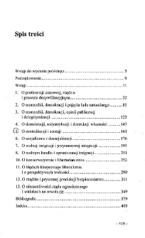 Demokracja - bóg, który zawiódł: ekonomia i polityka demokracji, monarchii i ładu naturalnego - spis treści