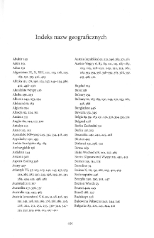 Tragizm polityki mocarstw - indeks nazw geograficznych