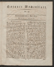 Sorauer Wochenblatt, No. 19. (7. Mai 1825)