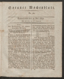 Sorauer Wochenblatt, No. 20. (14. Mai 1825)