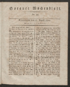 Sorauer Wochenblatt, No. 35. (27. August 1825)