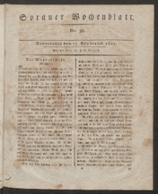 Sorauer Wochenblatt, No. 38. (17. September 1825)