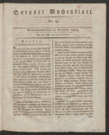 Sorauer Wochenblatt, No. 43. (22. October 1825)