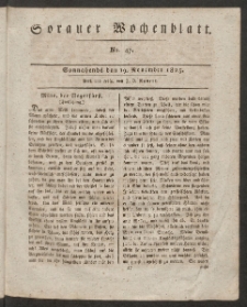 Sorauer Wochenblatt, No. 47. (19. November 1825)