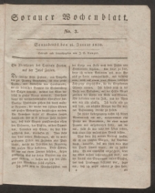 Sorauer Wochenblatt, No. 3. (16. Januar 1830)