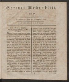 Sorauer Wochenblatt, No. 9. (27. Februar 1830)