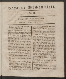 Sorauer Wochenblatt, No. 17. (24. April 1830)