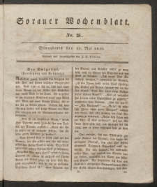Sorauer Wochenblatt, No. 21. (22. Mai 1830)