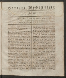 Sorauer Wochenblatt, No. 22. (29. Mai 1830)